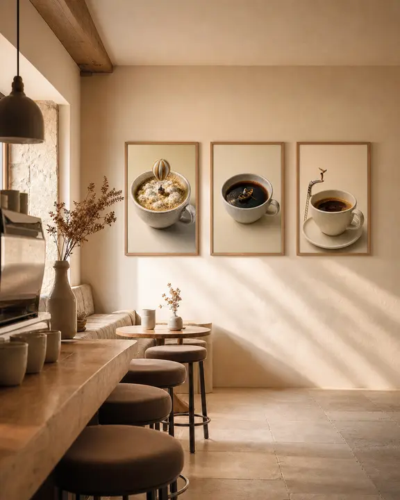 Coffee Gallery Wall Set of 3, Whimsical Coffee Art Prints