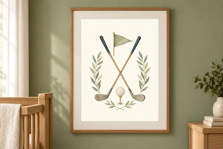 Future Golfer Nursery Print, Golf Baby Boy Wall Art