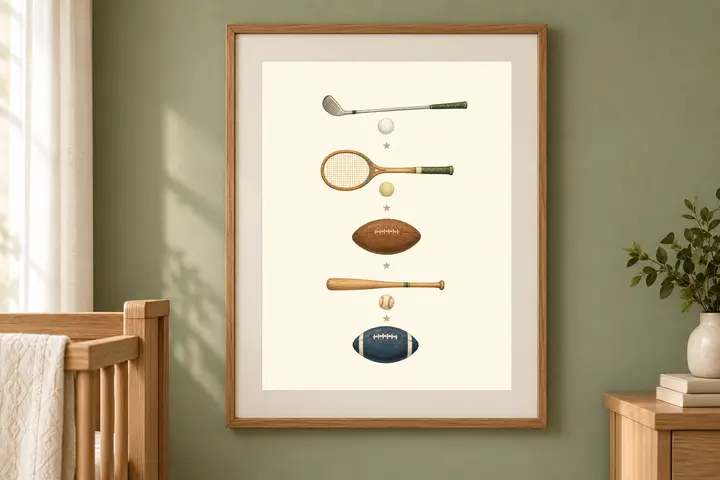 Kids Sports Wall Art, Choose Your Game Print