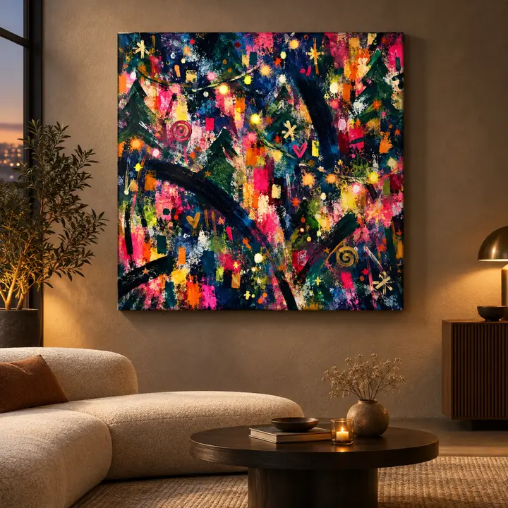 Shared Light print styled in a room