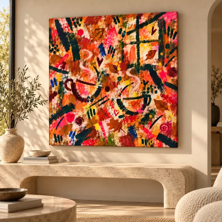 Autumn Afternoon Abstract Art, Bold Fall Wall Art